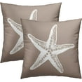 thumbnail image 2 of Summer Gray Starfish Throw Pillow Cover 16x16 Inch Pack of 2 Grey White Beach Sea Star Cushion Pillow Case Square Cotton Nautical Coastal Pillowcase for Party Bed Sofa Home Car Bedroom Outdoor, 2 of 6