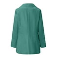 thumbnail image 4 of Blazer de Bureau pour Femmes, Veste de Mode Boutonnée, Mi-Longue, Décontractée, Ajustée, Couleur Unie, Col à Revers, Cardigan Élégant, 4 of 6