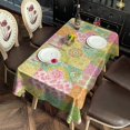 thumbnail image 2 of Pioneer Flower Floral Print Pattern Rectangle Tablecloth 60"x102", Waterproof Polyester Table Cloth, Wipeable Spillproof for Dining Camping Indoor Outdoor, 2 of 6