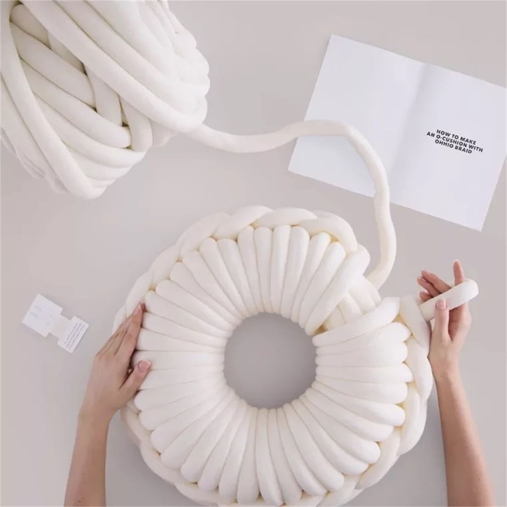 YIEMEEN Big Twist Tube Yarn Chunky Yarn Easy to Use for Knotted Pillows and Scarves