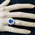thumbnail image 2 of 2.80 Ct Cushion Blue Sapphire & Diamond Engagement Ring in 925 Sterling Silver- September Birthstone, 2 of 5