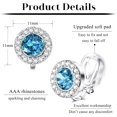 thumbnail image 2 of Elegant Clip On Earrings For Women Crystal Wedding Earrings Clip On Rhinestone Formal Earrings For Brides Bridesmaids Non Pierced Jewelry[Z5708], 2 of 2