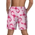 thumbnail image 4 of Uemuo Breast Cancer Ribbons Awareness Pattern Mens Swim Trunks Quick Dry Board Shorts with Mesh Lining, Stretch Beach Shorts Quick Dry No-Chafing Board Shorts-, 4 of 9