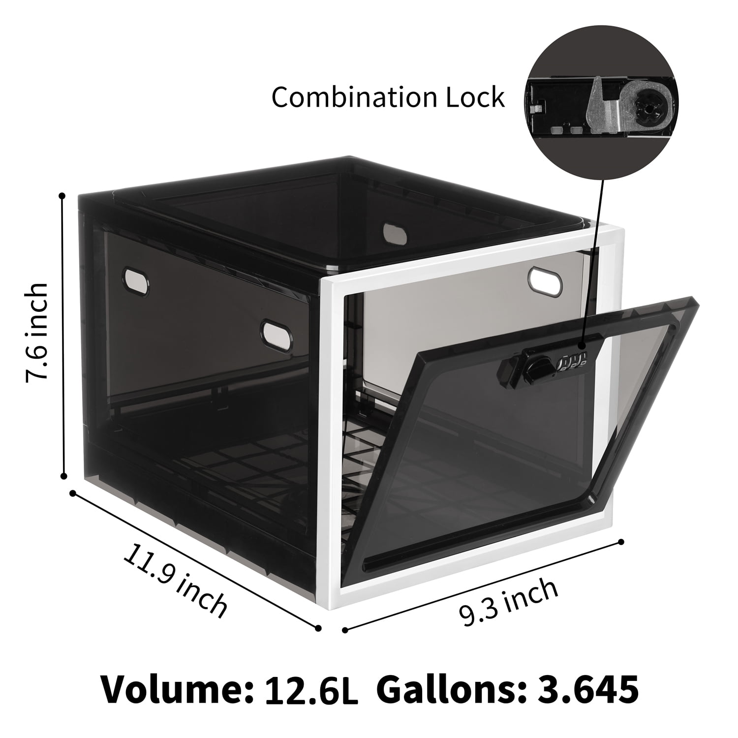 Locbbie Medication Lock Box with Combination Lock, Stackable, Easy to Install