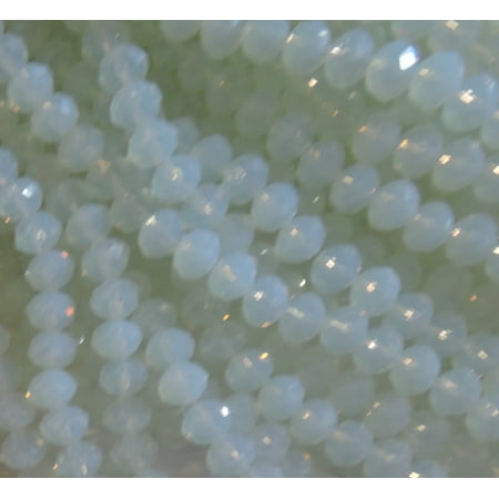 Opalite Glass Beads - Opalite Faceted 8mm Rondelle, Loose Beads, 70 Piece Glass Manmade Moonstone