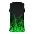 thumbnail image 3 of AIEOTT Flame Print Shirt Men Fashion Sleeveless Vest Graphic Print Tank Top Casual Crewneck Shirts Summer Cut off Shirts, 3 of 4