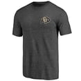 thumbnail image 2 of Men's Charcoal Colorado Buffaloes Left Distressed Logo Tri-Blend T-Shirt, 2 of 3