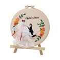 thumbnail image 1 of Needlework Embroidery Kit Wedding Bride Groom Themed Decoration Design, 1 of 8