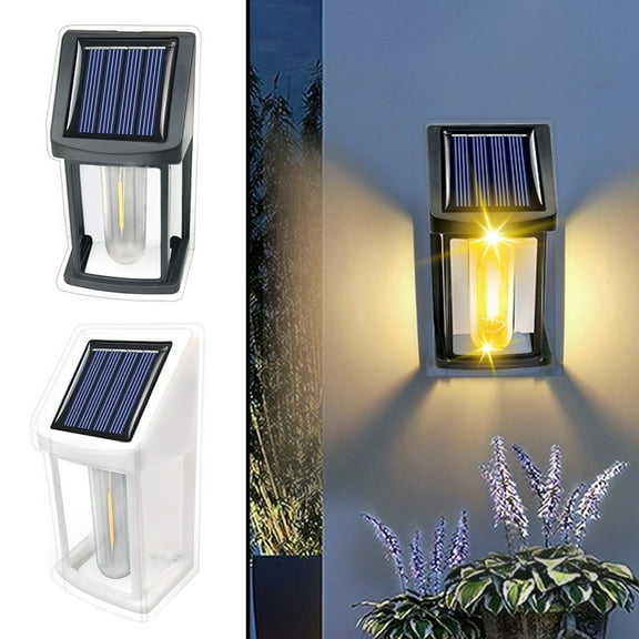 Suncoda Solar Lights Outdoor Waterproof, Solar Wall Lights Outdoor - Illuminate Outdoor Sunlight Lamp IP65 Modern Decor for Fence Yard Garden Porch on Clearance