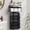 All Black, variant on Large Wall Mounted Towel Rack with Wooden Floating Shelf, Metal Bathroom Towel Holder, Storage Organizer for 6 Large Rolled Towels, Black and Brown Finish