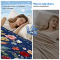 thumbnail image 2 of Navy Blue Flowers Cooling Blanket,Lightweight Breathable Summer Throw Blanket with Double Sided Cold Effect,Spring Vintage Floral Leaves Farmhouse Picnic Blankets Bed Sheet for Hot Sleepers 50"x60", 2 of 8