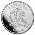thumbnail image 2 of 2022 Barbados 1 oz Silver Caribbean Seahorse BU, 2 of 4
