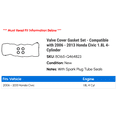 thumbnail image 2 of Valve Cover Gasket Set - Compatible with 2006 - 2013 Honda Civic 1.8L 4-Cylinder 2007 2008 2009 2010 2011 2012, 2 of 2