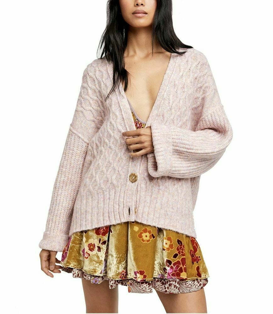 Free People Molly Cable Knit Cardigan 