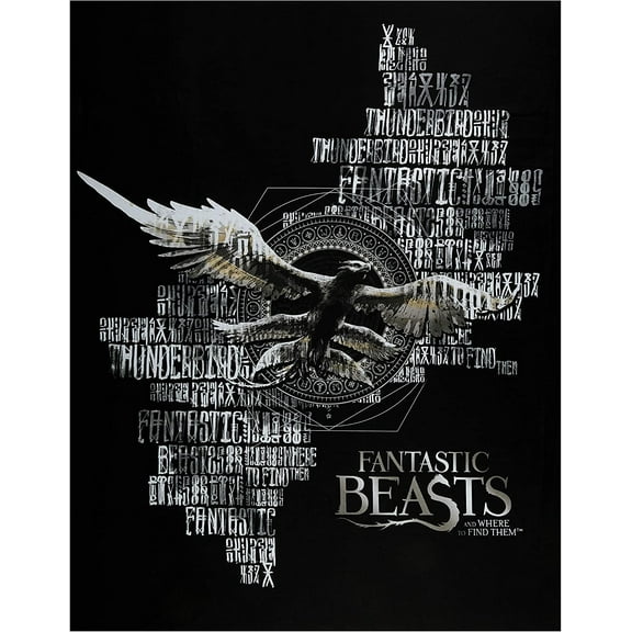 Wizarding World Fantastic Beasts Black 100% Cotton Fabric Sold by the Panel