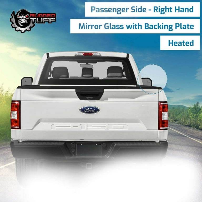 Heated Passenger Side Mirror Glass For 2015-2020 Ford F150 - Right Side Direct Replacement