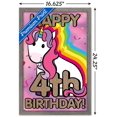 thumbnail image 3 of Ellie Ripberger Unicorn - Happy 4th Birthday Wall Poster, 14.725" x 22.375", Framed, 3 of 3