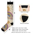 thumbnail image 3 of FORMRS Womens Knee High Socks Casual Long Thick Travel Daily Wear, 1 Pair, Beige Rainbow, 3 of 6
