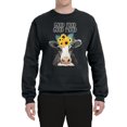 thumbnail image 2 of Wild Bobby, Good Food Good Mood Funny Cute Cow Animal Lover Unisex Crewneck Graphic Sweatshirt, Black, Small, 2 of 3
