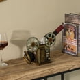 thumbnail image 6 of Decorative Bronze Metal Vintage Single Bottle Film Projector Wine Holder for Tabletop or Countertop, 6 of 7