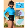 thumbnail image 5 of Alove Womens Long Sleeve UPF 50+ Rash Guard Top with Thumb Hole Swim Shirts Gradient Color Block Swim Tops with Shoulder Zipper, 5 of 8