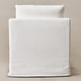 thumbnail image 6 of Pearl White Slipcovered Swivel Barrel Accent Chair with Removable Cushions, Modern Upholstered Armchair, 6 of 16