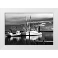 thumbnail image 3 of Alan Hausenflock 14x11 White Modern Wood Framed Wall Art Titled - Fishing Boats II, 3 of 5