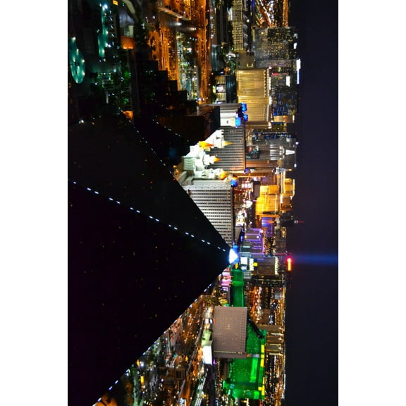 Poster Time Las Vegas At Night Luxor Mini poster 11inx17in 11x17 poster Color Category: Multi, Unframed, Ages: Adults, Rectangle