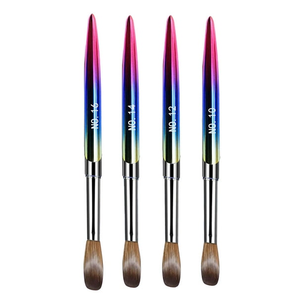 Pinceles para uñas acrílicas perfecl 4x pinceles para decoración de uñas hechos a mano para mujeres para juegos de uñas acrílicas