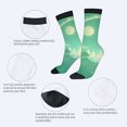 thumbnail image 3 of Four Seasons Universal Socks (2 Pairs) - Unisex Trendy Socks with Serene Green and Yellow Landscape Full Moon House & Flower Field Design, 3 of 5