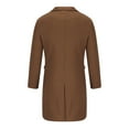 thumbnail image 6 of Lovskoo Mens Winter Coats Pea Coat Ingle-Breasted Warm Long Coat Solid Color Long Sleeve Casual Outwear & Jackets Trench Coat Overcoat Brown, 6 of 7