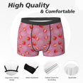 thumbnail image 2 of Men's Boxer Briefs, Cute Strawberry Purple Soft Comfy Mens Underwear Boxer Briefs Breathable With Widen Waist, 2 of 7