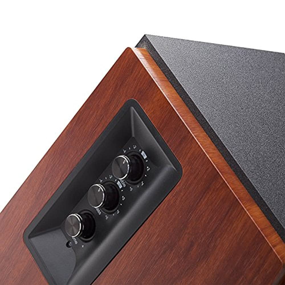 Restored Edifier R1700BT Bluetooth Bookshelf Speakers - Powered 2.0 Active Speaker - Wood (Refurbished)