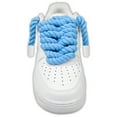 thumbnail image 2 of Endoto Thick Rope Shoe Laces for Air Force 1, Chunky Twisted Round Cotton Shoelaces with DIY Custom Accessories for AF Sneaker Shoes(Color:Baby Blue,Size:12.7MM), 2 of 7