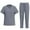 Gray, variant on Classic Scrubs for Women Set V-Neck Top & Straight Pants Medical Scrubs Nurse Uniform Workwear Matching Sets