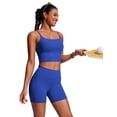 thumbnail image 3 of Pantalones cortos de natación CRZ YOGA para mujer, cintura alta, azul, talla XL, 3 of 4