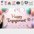 thumbnail image 4 of Happy Engagement Party Backdrop Celebration Banner Wedding Anniversary Event Decorations Photo Background Gold Confetti Balloon Props Rings, 4 of 4