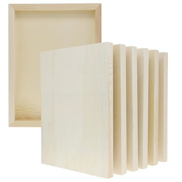 6 Pack Unfinished 9x12 Wooden Canvas Boards for Painting, Crafts, Blank Deep Cradle (0.87 Inches Thick)