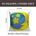 thumbnail image 2 of LALILO Throw Pillow Covers New Moon With Stars Cute Sun Visit Cushion Cover 18" x 18", 2 Pack, 2 of 6