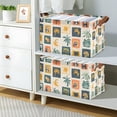 thumbnail image 2 of Yayeee Foldable Storage Basket for Shelves with Handles Waterproof Cloth Bins, Beige Playful Stamp, 2 of 7
