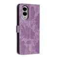 thumbnail image 3 of For Samsung Galaxy S25 Edge 5G 6.7" Flower Embossed Buckle Case, Card Slots/Pocket, PU Leather Flip Wallet Case With Short Wrist Strap,Purple,For Galaxy S25 Edge 5G, 3 of 7