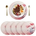 thumbnail image 5 of Ryvnso Poppy Blooming Flowers Round Plate Mats Dining Table Placemat Set of 4 for Holiday Decoration, 5 of 7
