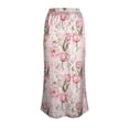 thumbnail image 7 of ClodeEU Women's Satin Print Elastic Waist Maxi Skirt,Casual Long Skirt ,Lounge Slim Skirt b-Pink,Womens Plus L, 7 of 7