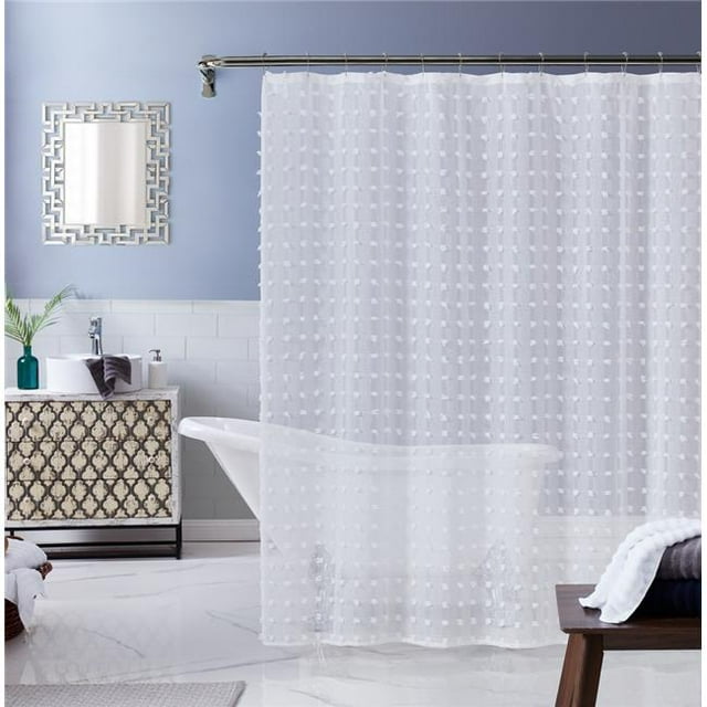 Rideau de Douche Transparent Blanc 72 x 70 x 1 Po.