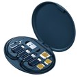 thumbnail image 1 of Inteprter Kit de cable de carga multifuncional para teléfono móvil Convertidor portátil Oficina USB Organizador de cable de datos de velocidad rápida Teléfono y Comunicación Azul, 1 of 6