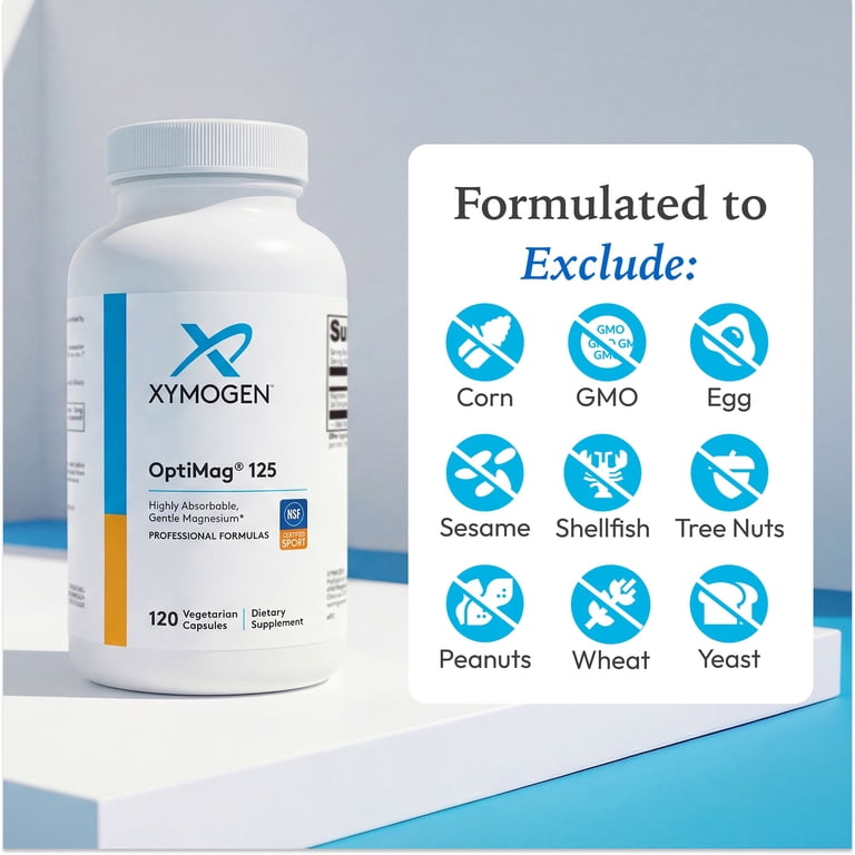 XYMOGEN OptiMag 125 - Magnesium Glycinate & Malate - Muscle