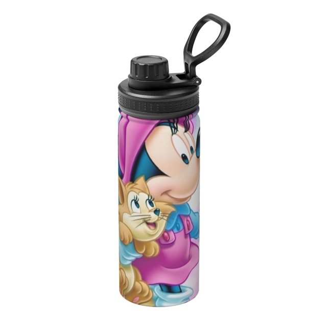 Botella de agua aislada deportiva de Minnie Mouse, de acero inoxidable, portátil, para exteriores, para viajes, fitness, estudiantes, talla única.