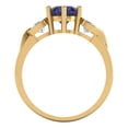 thumbnail image 4 of 1.72 ct Round Cut Simulated Blue Sapphire Three-Stone Engagement Ring for Women in 18K Yellow Gold, 4 of 5