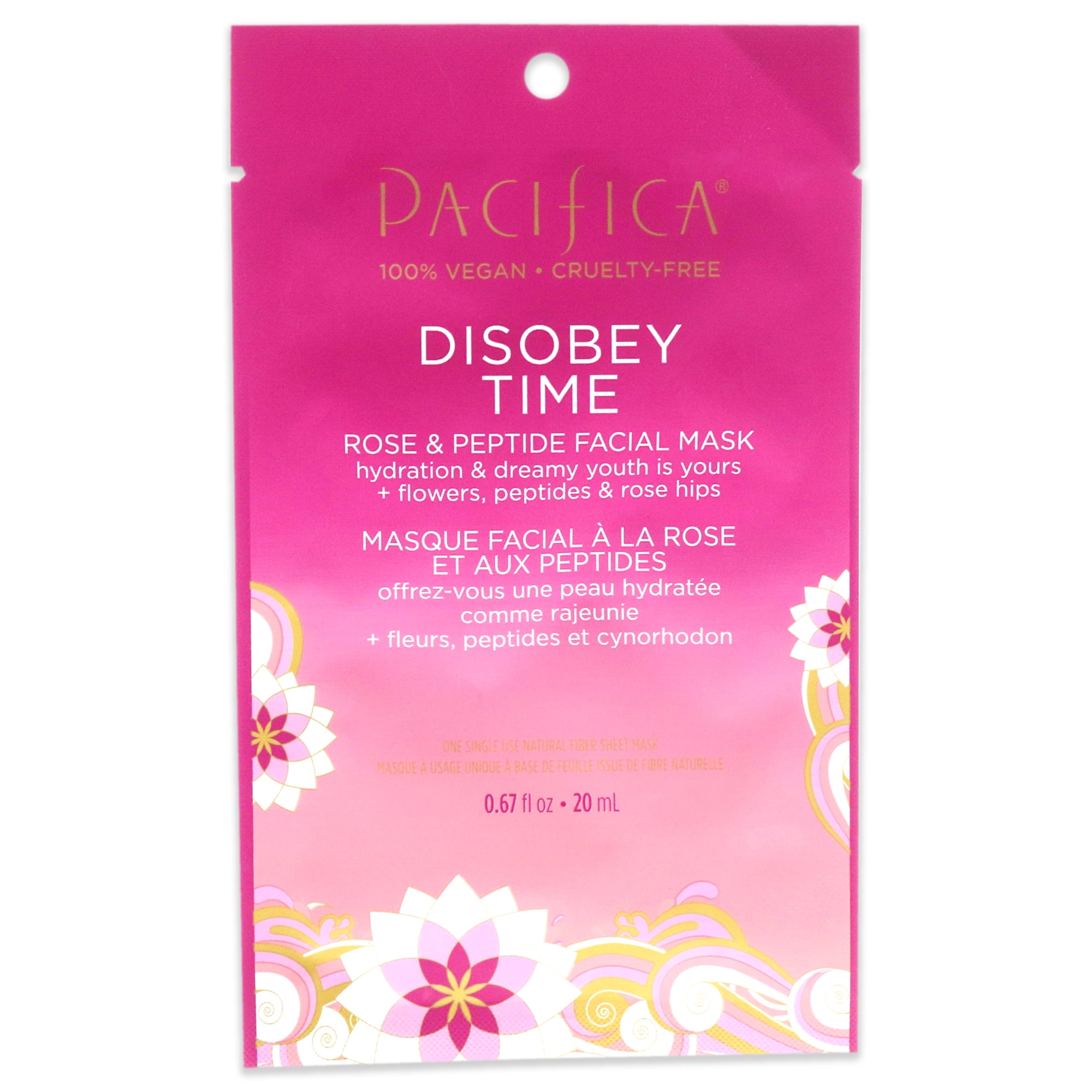 Pacifica Disobey Time Facial Mask - Rose and Peptide, 1 Pc Mask