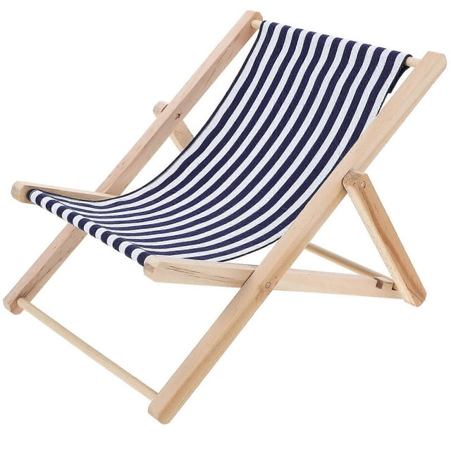 Stable Mini Wooden Beach Chair Phone Stand for Desktop Adorable Home Office Decoration Mobile Holder Rack